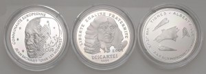 Foreign coins - FRANCE Lot of 3 packs: 100 francs 199...