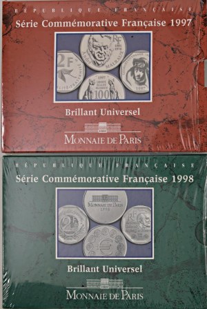 Foreign coins - FRANCE Lot of 5 packs: Set of 3 mon...
