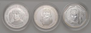 Foreign coins - FRANCE Lot of 3 packs: 100 francs 19...