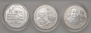 Foreign coins - FRANCE Lot of 3 packs: 100 francs 19...