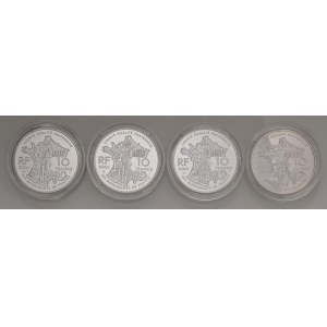 Foreign coins - FRANCIA Lotto di 4 confezioni: 10 franchi 200...