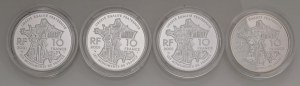 Foreign coins - FRANCE Lot of 4 packs: 10 francs 200...