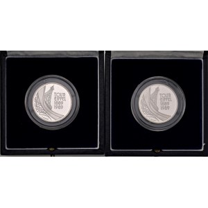 Foreign coins - FRANCIA Lotto di 3 confezioni: 100 franchi + ...