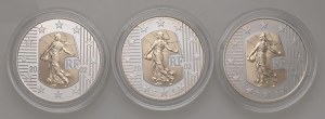 Foreign coins - FRANCE Lot of 3 packs: 5 euro 2002 