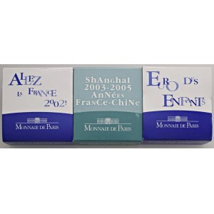 Foreign coins - FRANCIA Lotto di 3 confezioni: 1/4 euro 2002 ...