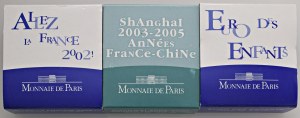 Foreign coins - FRANCE Lot of 3 packs: 1/4 euro 2002 ...