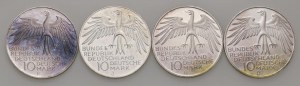 Foreign coins - GERMANY 10 Marks 1972 D, F, G and J - KM 132 ...