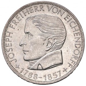 Foreign coins - GERMANIA 5 Marchi 1957 J Joseph von Eichendor...