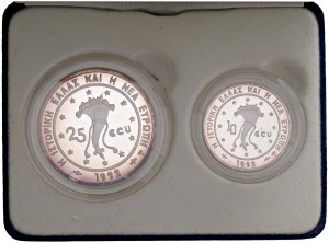 Foreign coins - GREECE 25 and 10 Ecu 1992 - AG (g 28.00 + 10.00...
