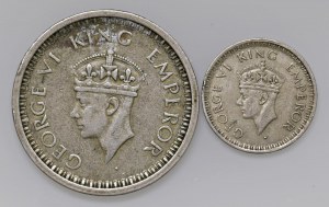 Foreign coins - INDIA George VI (1936-1952) Lot of two mon...