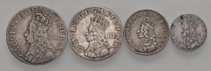Foreign coins - ENGLAND Charles II (1662-1685) Lot of 4 m...