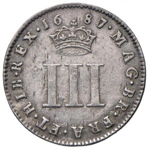 Foreign coins - INGHILTERRA James II (1685-1688) 3 Pence 1687...