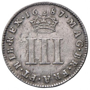 Foreign coins - ENGLAND James II (1685-1688) 3 Pence 1687...