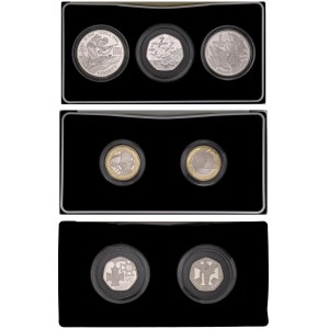 Foreign coins - INGHILTERRA Elizabeth II, lotto di 3 confezio...