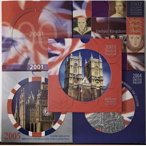 Foreign coins - INGHILTERRA Elizabeth II, lotto di 5 confezio...