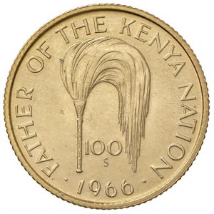 Foreign coins - KENYA 100 Shilling 1966 - KM 7 AU (g 7.76)...