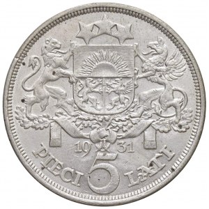 Foreign coins - LETTONIA 5 Lati 1931 - KM 9 AG (g 24,95)...