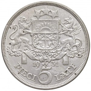 Foreign coins - LATVIA 5 Sides 1931 - KM 9 AG (g 24.95)...