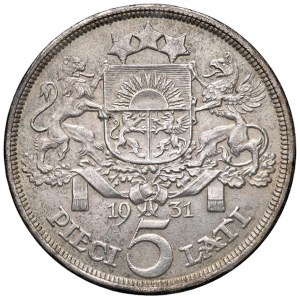 Foreign coins - LATVIA 5 Sides 1931 - KM 9 AG (g 25.00) Graf...