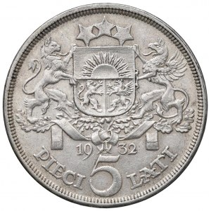 Foreign coins - LETTONIA 5 Lati 1932 - KM 9 AG (g 25,00)...