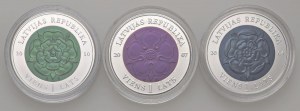 Foreign coins - LATVIA 1 Lats 2004, 2007 and 2010 - Center in...
