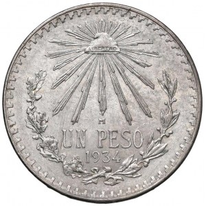 Foreign coins - MESSICO Peso 1934 - KM 455 AG (g 16,61)...