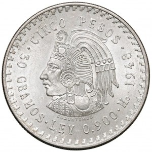Foreign coins - MEXICO 5 Pesos 1948 - KM 465 AG (g 30.05)...
