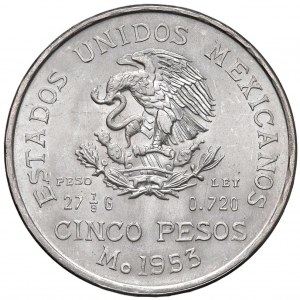 Foreign coins - MESSICO 5 Pesos 1953 - KM 468 AG (g 27,85)...
