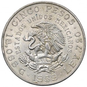 Foreign coins - MEXICO 5 Pesos 1959 - KM 471 AG (g 18.01)...