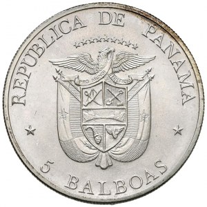 Foreign coins - PANAMA 5 Balboas 1972 - KM 30 AG (g 35.07...