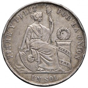 Foreign coins - PERU Sol 1869 - KM 196 AG (g 24.77) Strikes at ...