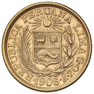 Foreign coins - PERU Libra 1906 - KM 207; Fr. 73 AU (g 7,99)...