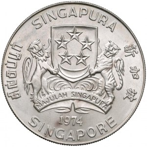 Foreign coins - SINGAPORE $10 1974 - KM 9 AG (g 30.84(...