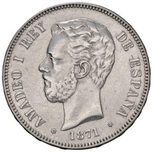 Foreign coins - SPAGNA Amadeo I (1871-1873) 5 Pesetas 1871 - ...