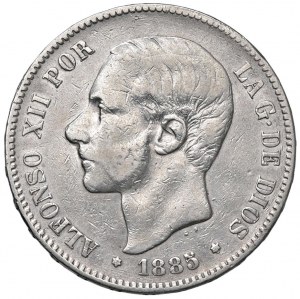 Foreign coins - SPAIN Alfonso XII (1874-1886) 5 Pesetas 1885...