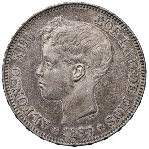 Foreign coins - SPAGNA Alfonso XIII (1886-1931) 5 Pesetas 189...