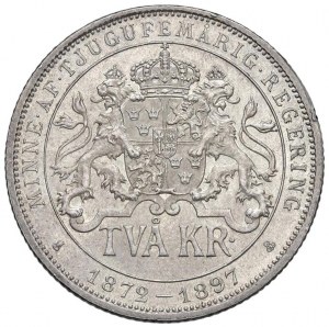 Foreign coins - SWEDEN Oscar II (1872-1907) 2 Kronor 1897 - K...