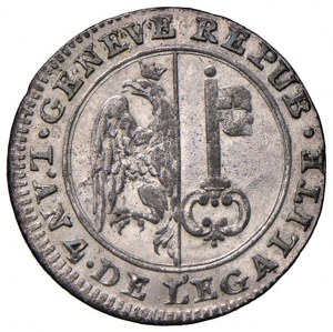 Foreign coins - SWITZERLAND Geneva 6 Quarts or 1 Sol 6 deniers 1...