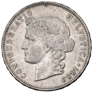 Foreign coins - SWITZERLAND Confederation - 5 Francs 1889 - HM...