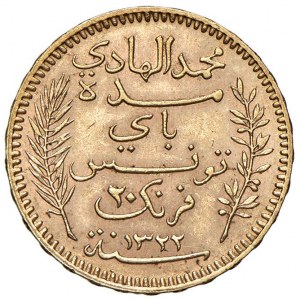 Foreign coins - TUNISIA Muhammad IV (1902-1906) 20 Francs 190...