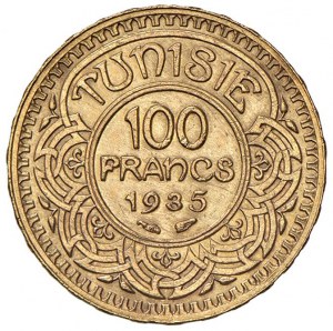 Foreign coins - TUNISIA Ahmad II (1929-1942) 100 Francs 1354...