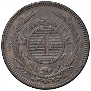 Foreign coins - URUGUAY - 4 céntimos 1869 A - KM13 CU (g 20.2...