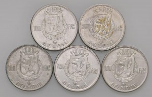 Foreign coins - lots - BELGIUM 100 Francs 1948, 1949, 1950, 1951 and 1...