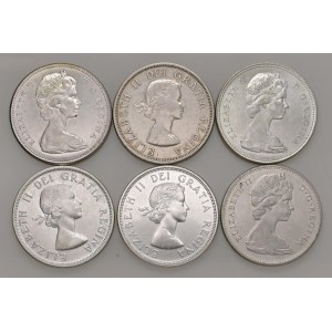 Foreign coins - lots - CANADA Lotto di sei pezzi da un dollaro in AG...