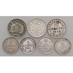 Foreign coins - lots - CANADA-CEYLON Lotto di sette pezzi in AG come...