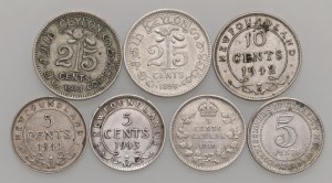 Foreign coins - lots - CANADA-CEYLON Lot of seven pieces in AG as...