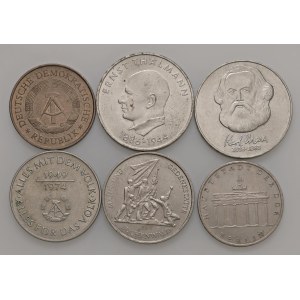 Foreign coins - lots - GERMANIA DDR Lotto di sei monete come da foto...