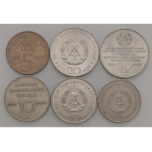 Foreign coins - lots - GERMANIA DDR Lotto di sei monete come da foto...