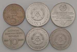 Foreign coins - lots - GERMANY DDR Lot of six coins as pictured...