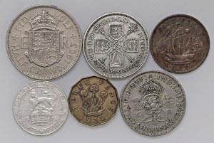 Foreign coins - lots - ENGLAND Lot of six coins as pictured....